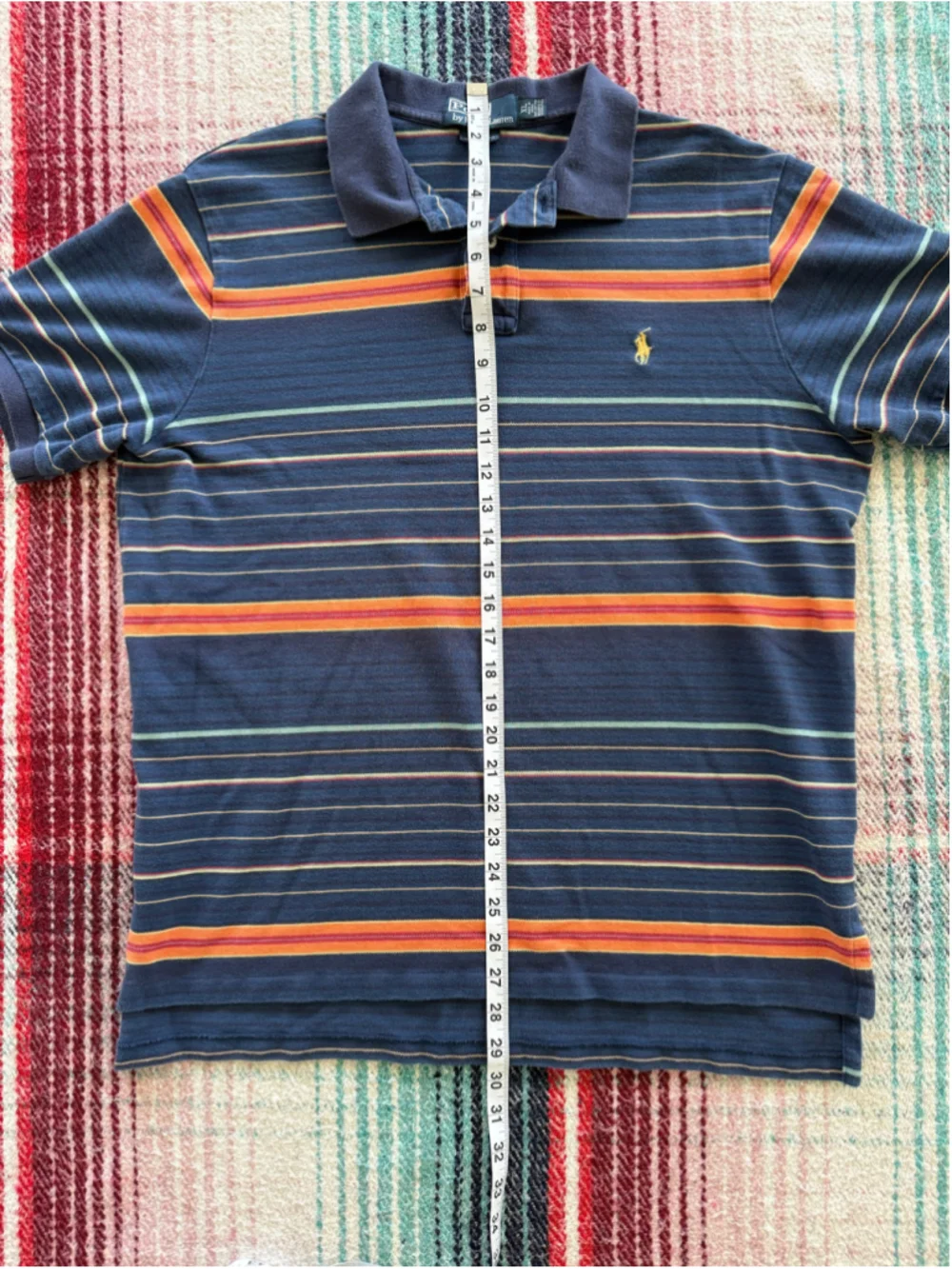 Vintage Polo Ralph Lauren Blue/Orange Stripe Polo Shirt XL